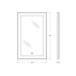 BelBagno Зеркало SPC-KRAFT-500-800-LED-TCH-WARM