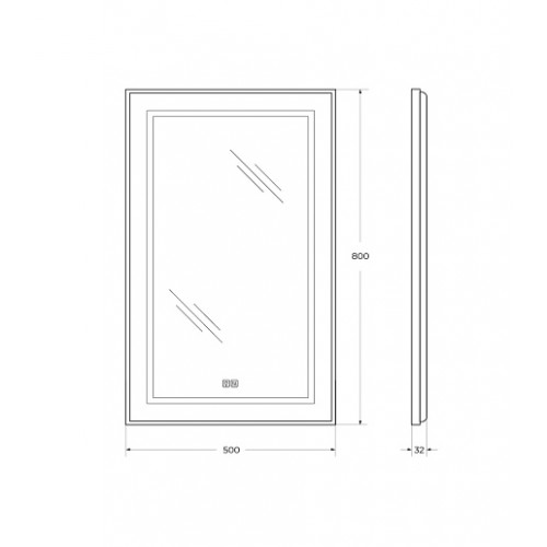 BelBagno Зеркало SPC-KRAFT-500-800-LED-TCH-WARM