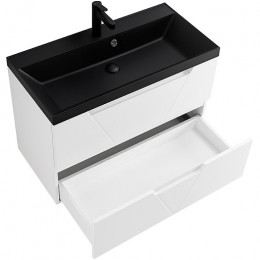 BelBagno Тумба с раковиной Vittoria 100 подвесная Bianco Opaco с раковиной BB1000/450-LV-ART-AST-NERO