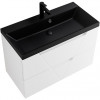 BelBagno Тумба с раковиной Vittoria 100 подвесная Bianco Opaco с раковиной BB1000/450-LV-ART-AST-NERO