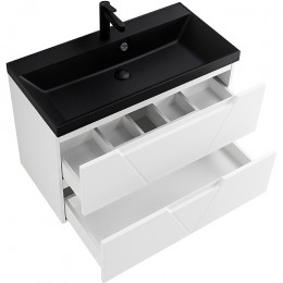 BelBagno Тумба с раковиной Vittoria 100 подвесная Bianco Opaco с раковиной BB1000/450-LV-ART-AST-NERO