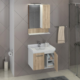 Comforty Зеркальный шкаф Рига 60 R дуб сонома
