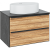 Runo Тумба под раковину Мальта 70 подвесная дуб/черная