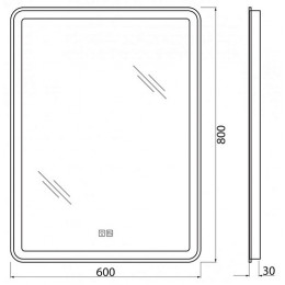 BelBagno Зеркало 60/80 SPC-MAR-600-800-LED-TCH