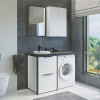 Comforty Мебель для ванной Лозанна 120 под стиральную машину белая глянцевая