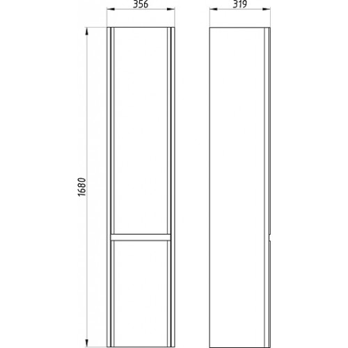ASB-Mebel Шкаф пенал Бьянка 35 подвесной белый