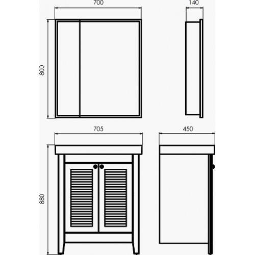 Comforty Мебель для ванной Классик 70 белая матовая