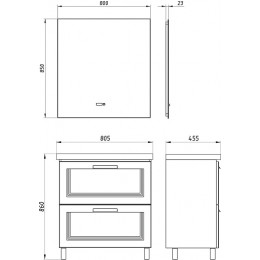 ASB-Mebel Мебель для ванной София 80 белая матовая