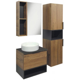 Comforty Зеркальный шкаф Штутгарт 60 дуб темно-коричневый