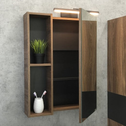 Comforty Зеркальный шкаф Штутгарт 60 дуб темно-коричневый
