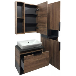 Comforty Зеркальный шкаф Штутгарт 60 дуб темно-коричневый