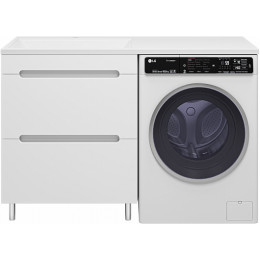 Misty Тумба с раковиной Байкал 130 L под стиральную машину белая