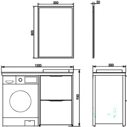 Comforty Зеркало Лозанна 55 серое матовое