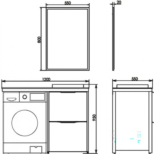 Comforty Зеркало Лозанна 55 серое матовое