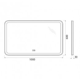 BelBagno Зеркало SPC-MAR-1000-600-LED-TCH-WARM