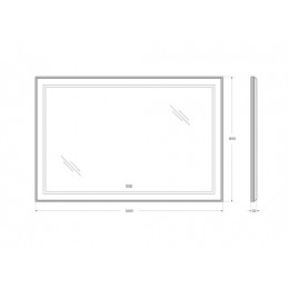 BelBagno Зеркало SPC-KRAFT-1200-800-LED-TCH-WARM-NERO