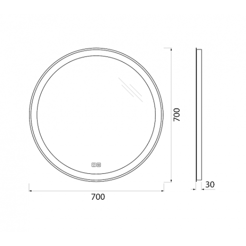 BelBagno Зеркало SPC-RNG-700-LED-TCH-WARM