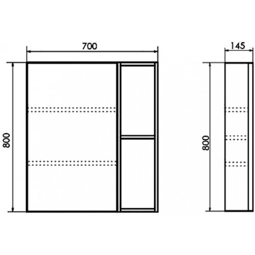 Comforty Зеркальный шкаф Соло 70 дуб темно-коричневый
