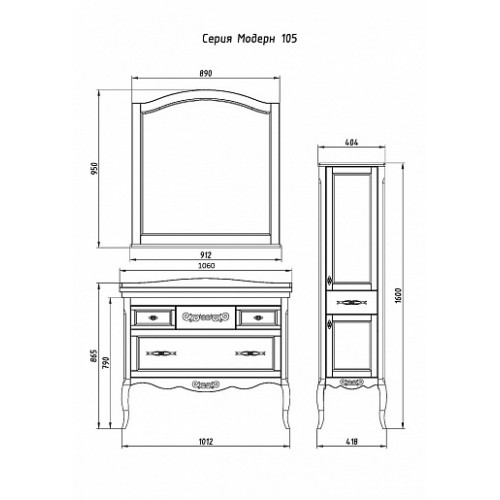ASB-Woodline Тумба с раковиной Модерн 105 рошфор