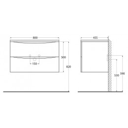BelBagno Тумба с раковиной Acqua 80 подвесная Rovere Nature Grigio