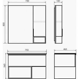 Comforty Тумба с раковиной Франкфурт 75 75EMB подвесная бетон светлый/черная