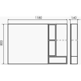 Comforty Зеркальный шкаф Турин 120 дуб бежевый