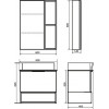 Comforty Тумба с раковиной Штутгарт 60 подвесная дуб темно-коричневый/черная