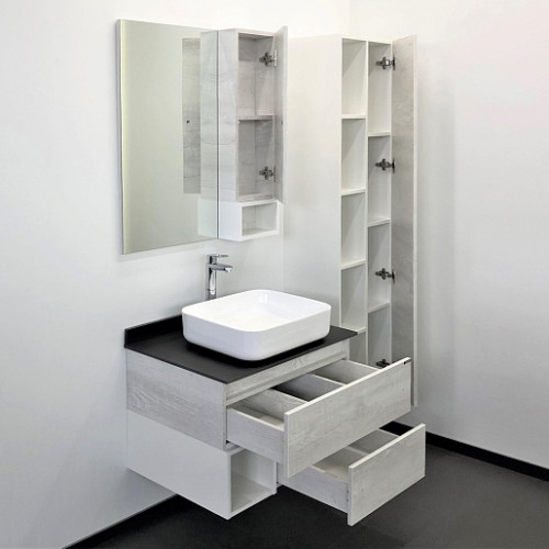 Comforty Зеркальный шкаф Прага 75 R дуб белый