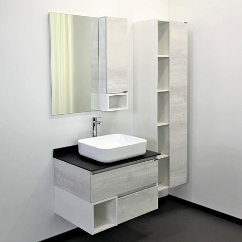 Comforty Зеркальный шкаф Прага 75 R дуб белый