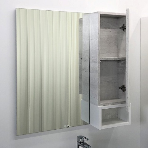 Comforty Зеркальный шкаф Прага 75 R дуб белый