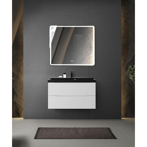 BelBagno Тумба с раковиной Marino 80 подвесная Bianco Lucido с раковиной 80/45 ART-AST-NERO
