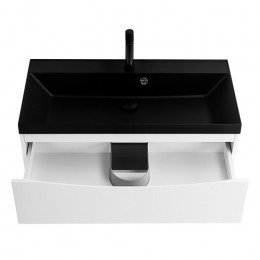 BelBagno Тумба с раковиной Marino 80 подвесная Bianco Lucido с раковиной 80/45 ART-AST-NERO