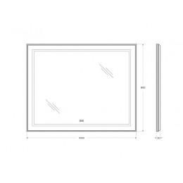 BelBagno Зеркало SPC-KRAFT-1000-800-LED-TCH-WARM-NERO