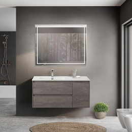 BelBagno Тумба с раковиной Kraft 100 L подвесная Cemento Grigio