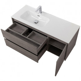 BelBagno Тумба с раковиной Kraft 100 L подвесная Cemento Grigio