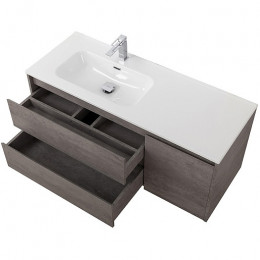 BelBagno Тумба с раковиной Kraft 100 L подвесная Cemento Grigio