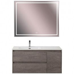 BelBagno Тумба с раковиной Kraft 100 L подвесная Cemento Grigio