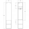 BelBagno Пенал для ванной Kraft 33/160 L Rovere Tabacco с открытой полкой