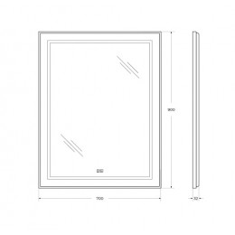BelBagno Зеркало SPC-KRAFT-700-900-LED-TCH-WARM