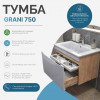 Vigo Тумба с раковиной Grani 750-0-1 подвесная белая/дуб золотой