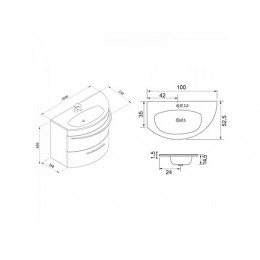 De Aqua Мебель для ванной Эскалада 100 L, зеркало Экстра EXT G 100 FP