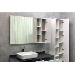 Comforty Мебель для ванной Милан 120 с графитовой столешницей подвесная белая