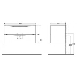 BelBagno Тумба с раковиной Acqua 90 подвесная Rovere Vintage Bianco