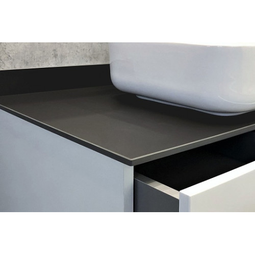 Comforty Мебель для ванной Милан 90 T-Y9378 с графитовой столешницей подвесная белая
