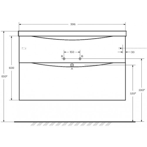 BelBagno Тумба с раковиной Marino-H60 100 подвесная Rovere Moro