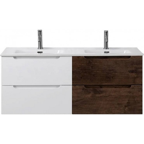 BelBagno Тумба с раковиной Etna 120 подвесная Bianco Lucido/Rovere Moro