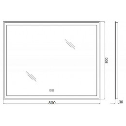 BelBagno Зеркало SPC-GRT-800-800-LED-TCH-WARM