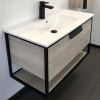 Comforty Тумба с раковиной Бонн 90 (Quadro) подвесная дуб дымчатый