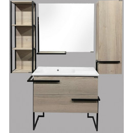 Comforty Мебель для ванной Дюссельдорф 90 дуб дымчатый