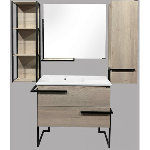 Comforty Мебель для ванной Дюссельдорф 90 дуб дымчатый